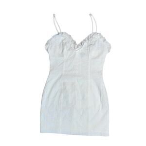 NWOT NBD REVOLVE White Floral Eyelet Spaghetti Strap Mini Dress Women’s